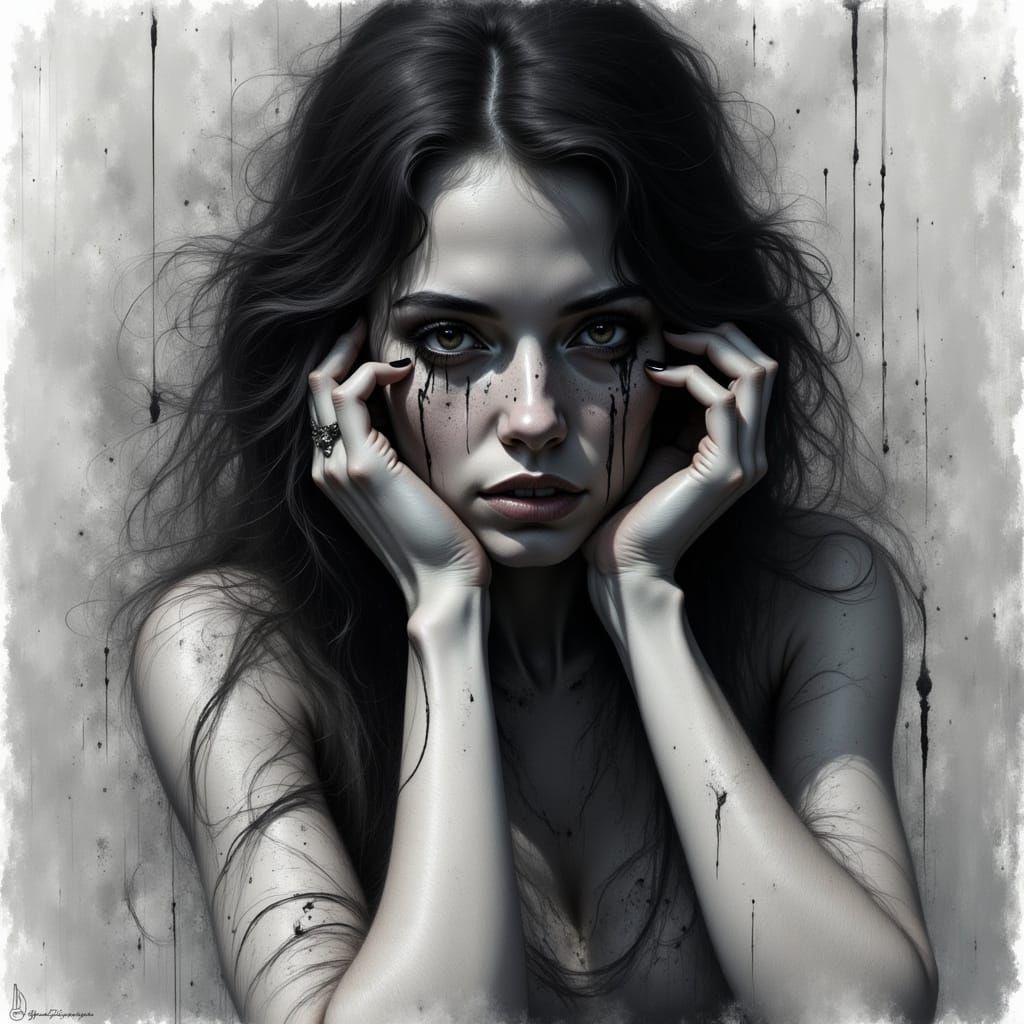 Dark Reflections of Inner Turmoil in Liquid Ink