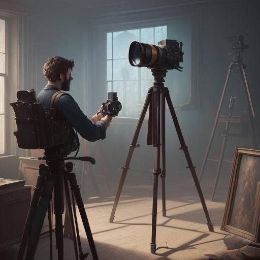 Victorian Cameraman Photographing a Studio Portrait