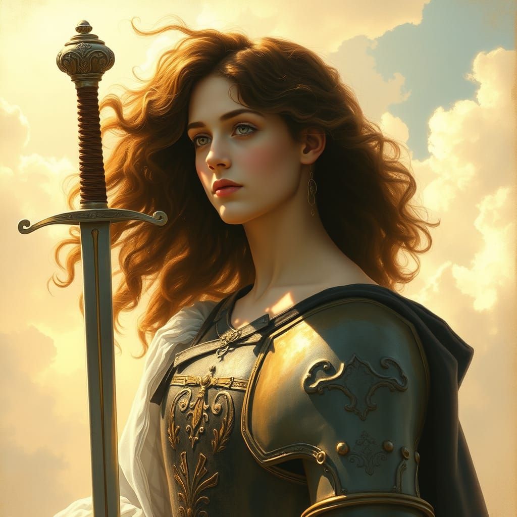 Ethereal and mystical portrait of a medieval queen