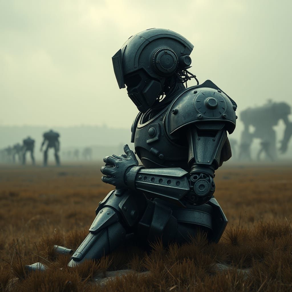 Mechanical Paladin's Despair: A Robot's Solitude