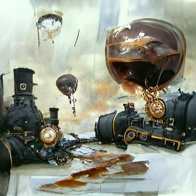 Steampunk Train of Thought: An Oil Painting