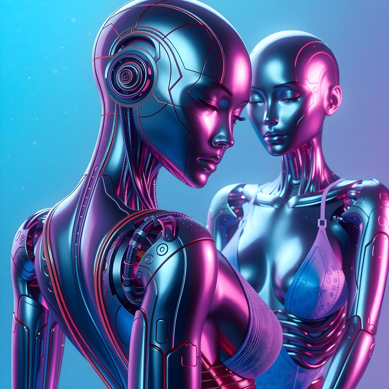 chrome inspired by hajime sorayama artwork