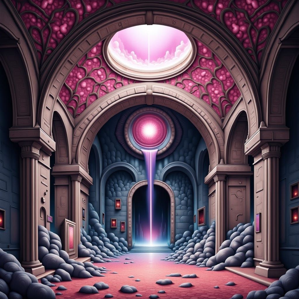 Gothic Archway in Crystalline Rose Garden