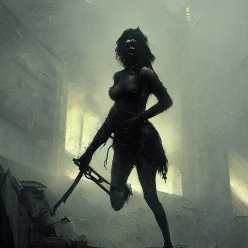 Sinister Figure in Apocalyptic Landscape