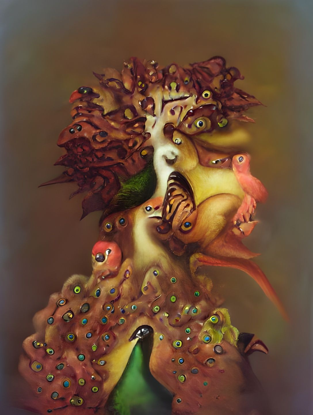 A bird human hybrid Creature exploding pencil drawing