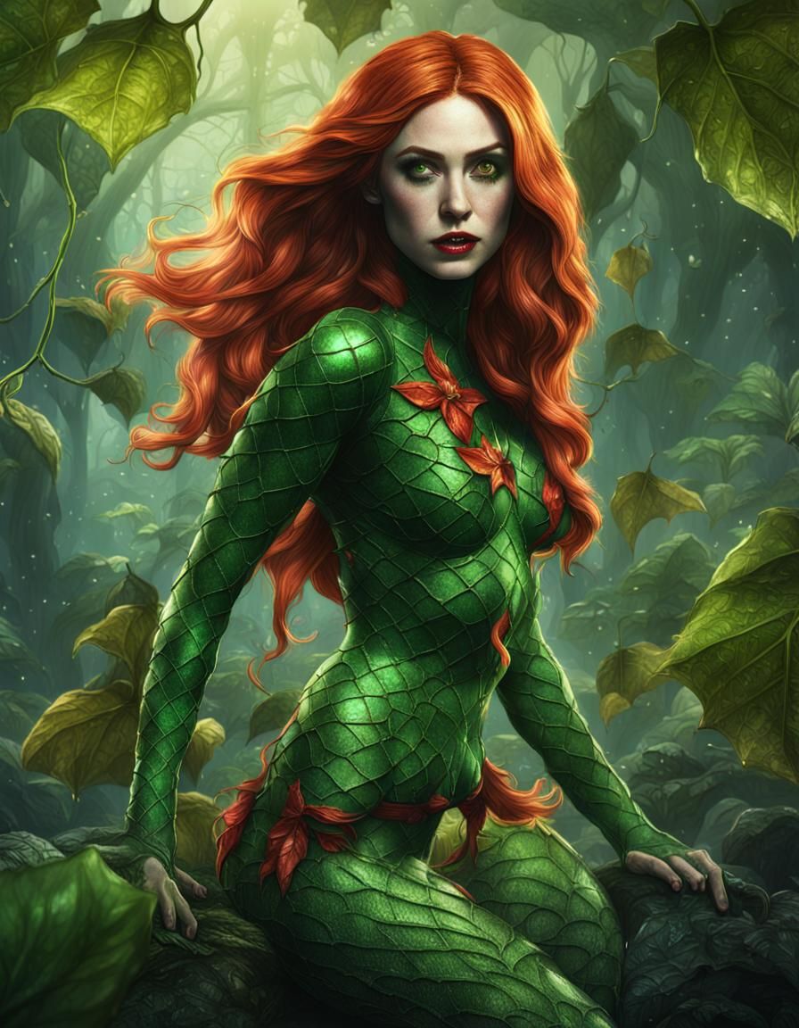 Karen Gillan as Poison Ivy: Detailed Digital Art