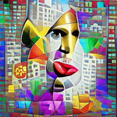 Colorful 3D Art Deco Pixel Pop Art Poster