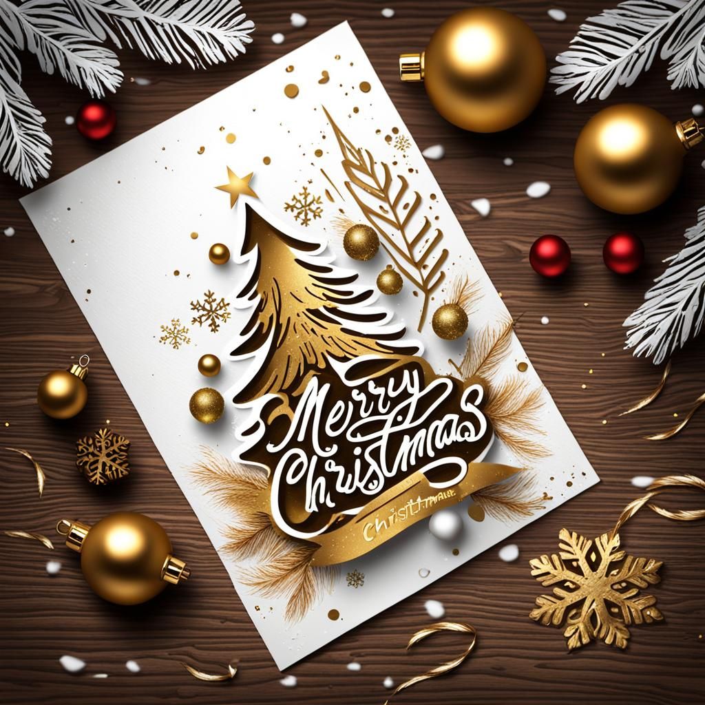Festive 3D Christmas Pop-Up Postcard with Gilding
