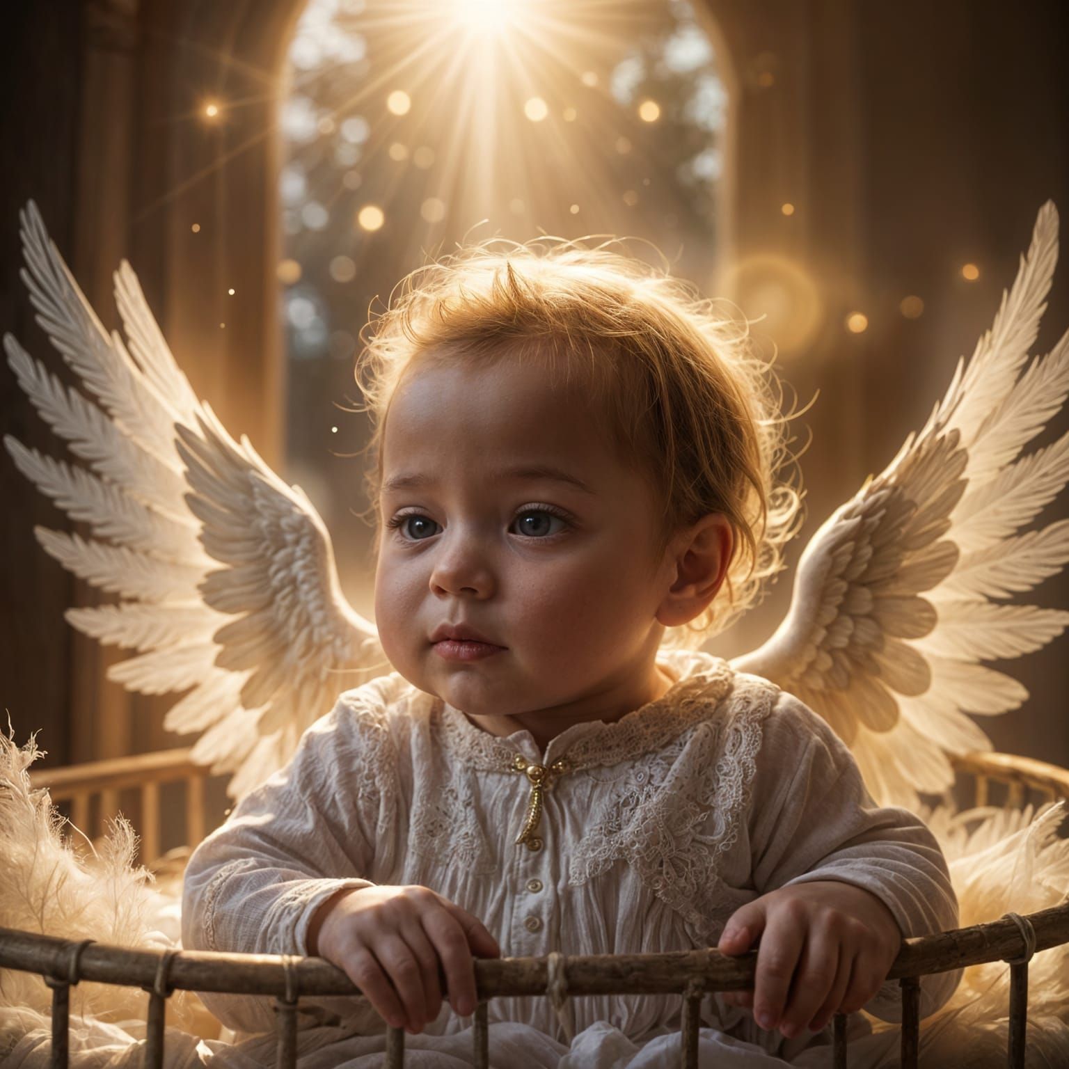 Beautiful Angelic Baby in Ethereal Light