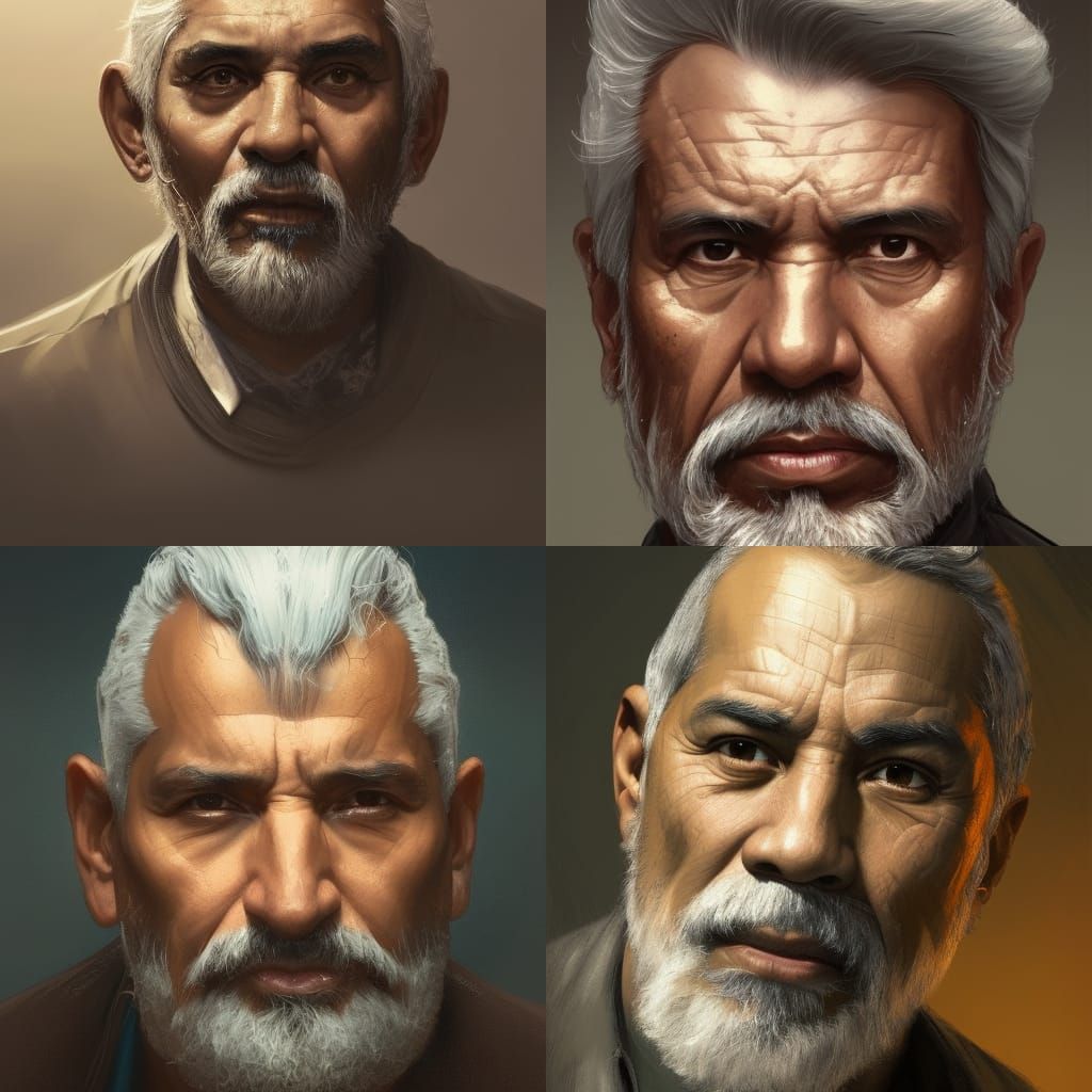 Old grey haired Hispanic man