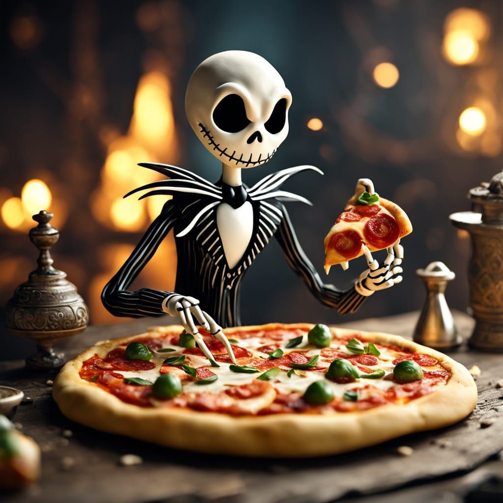 Miniature Jack Skellington Pizza Chef: HD Photography