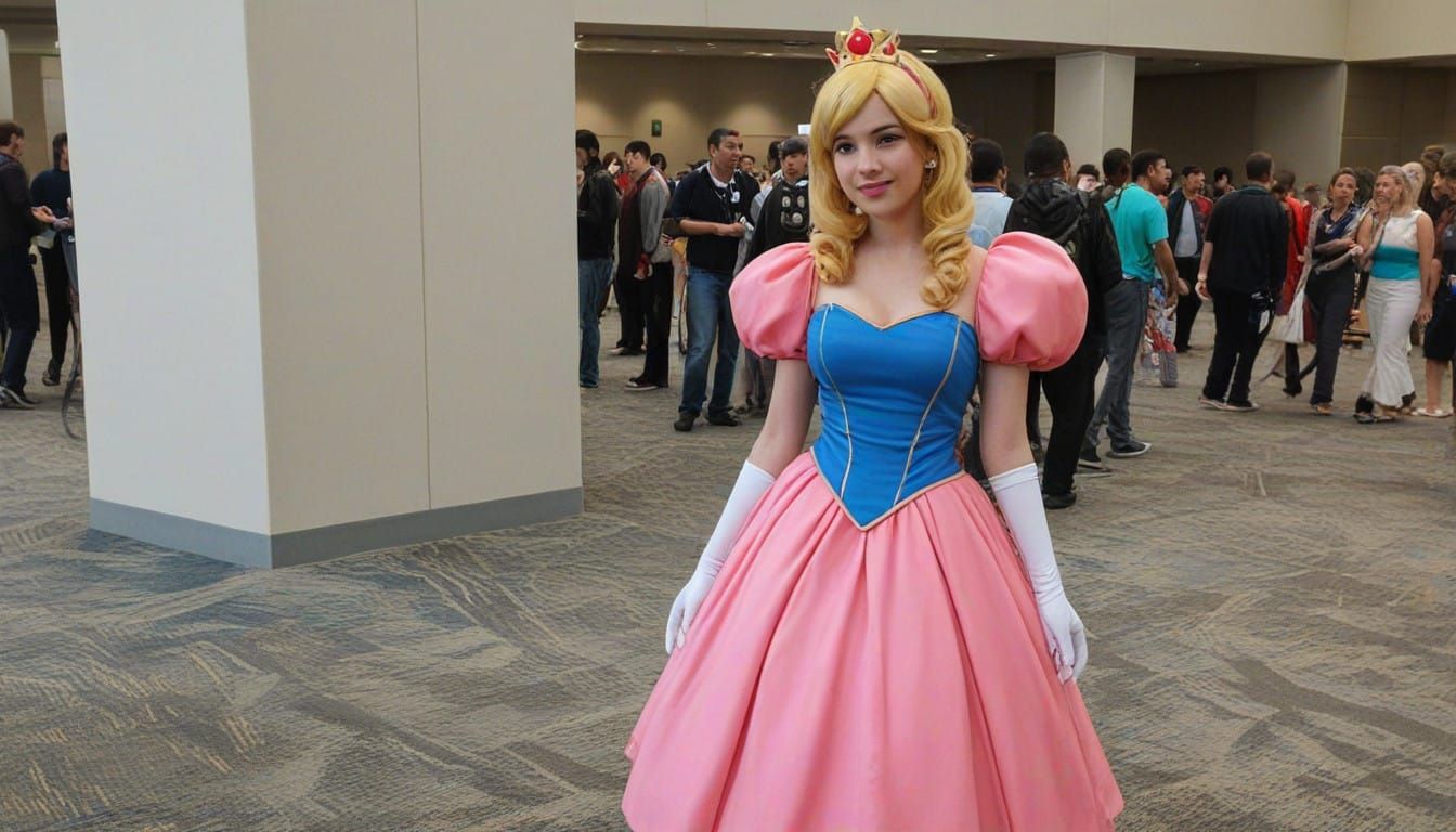 Princess Peach Cosplay at Gaming Convention