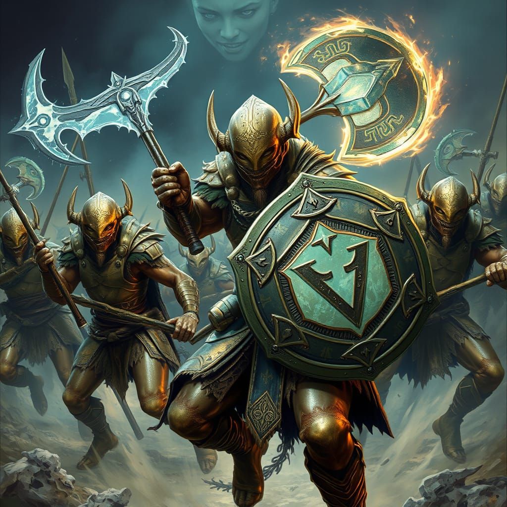 Alien Viking Warriors Unleash Cosmic Fury in Battle