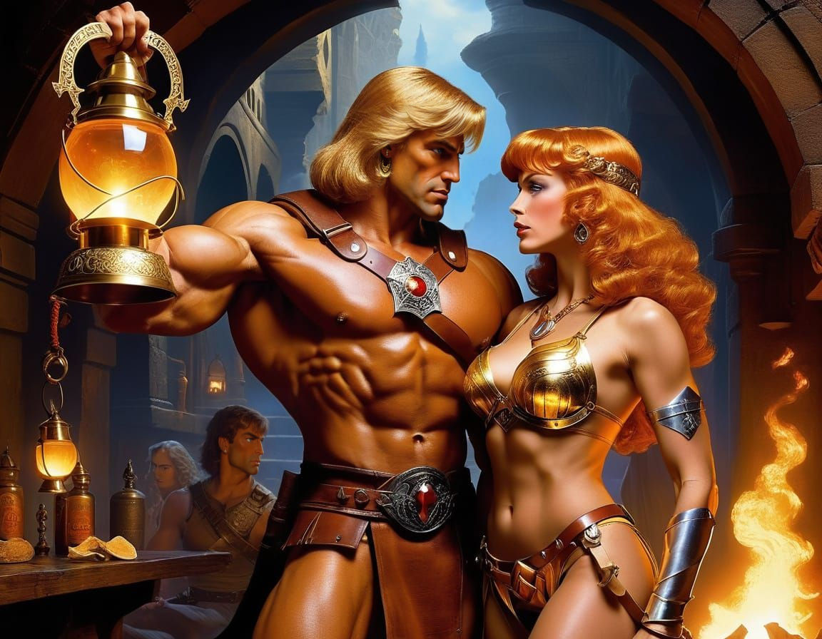 He-Man Rescues Drunken Teela in a Mysterious, Oil-Painted Sc...