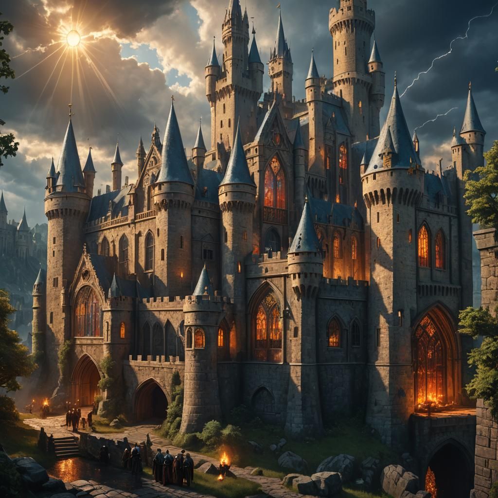 King Arthur and Knights at Medieval Castle