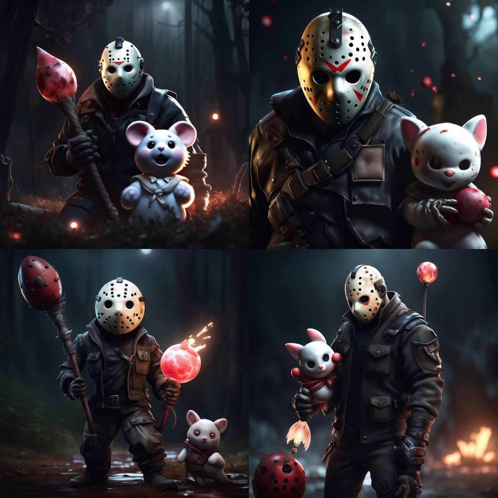 Jason Voorhees in Final Fantasy XVI with Moogle