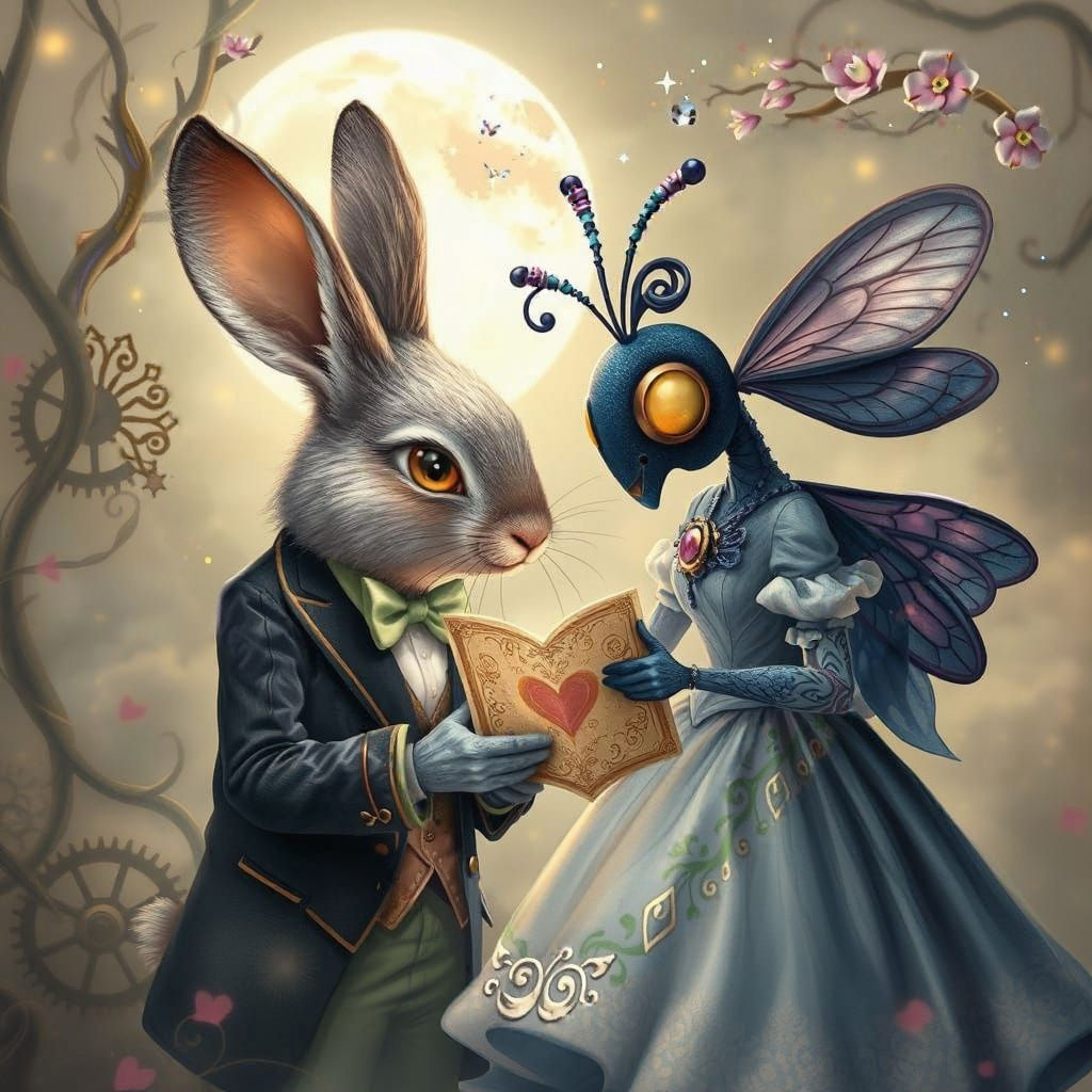 Steampunk Couple in Whimsical Woodland