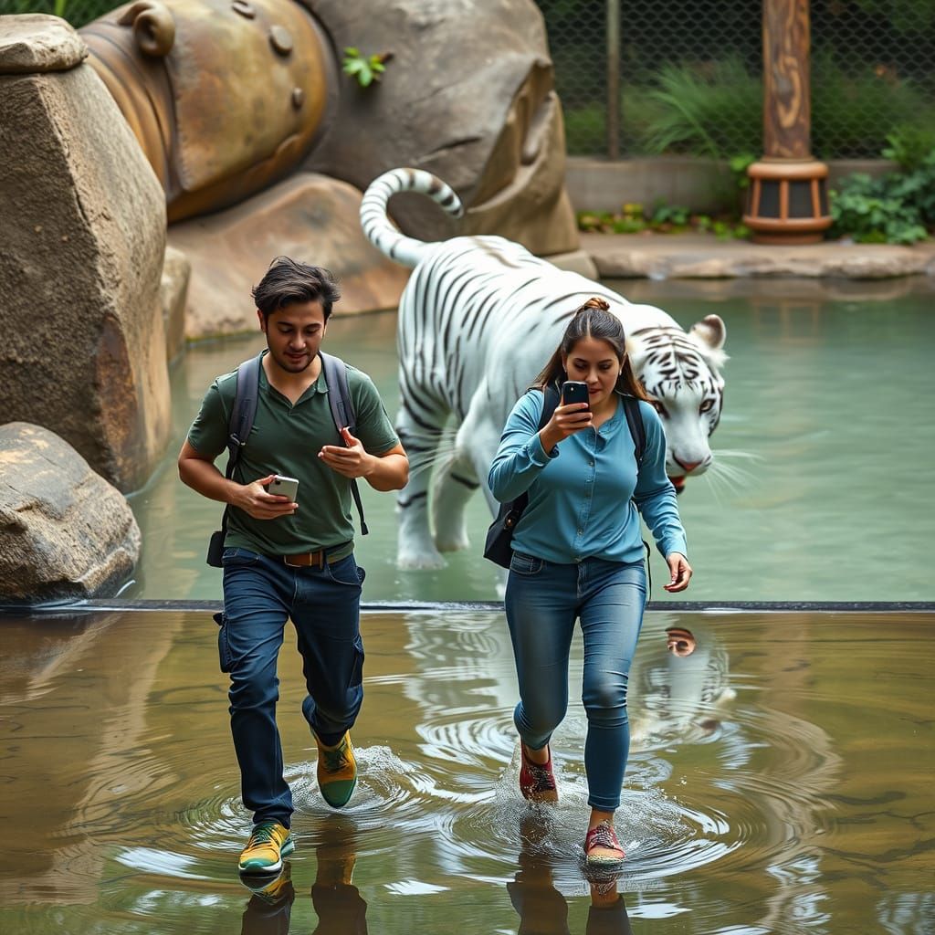 Adults Mistake Tiger Pit for Pokémon Location in 4K