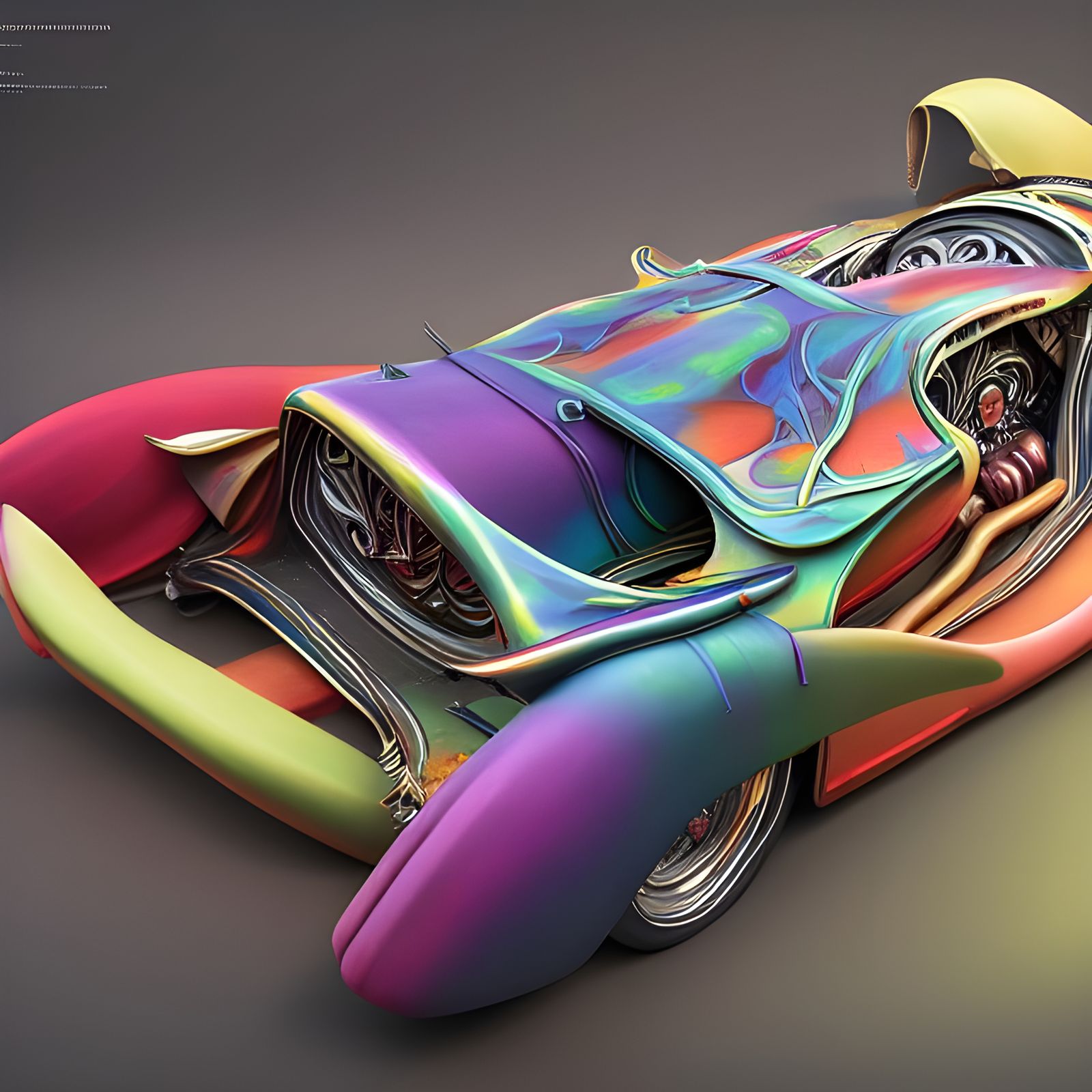 Hyperrealistic Tulip Race Car in Rich Colors