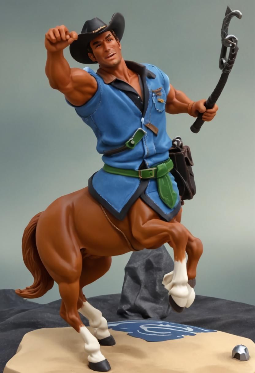 Centaur Cowboy with Lariat Galloping West