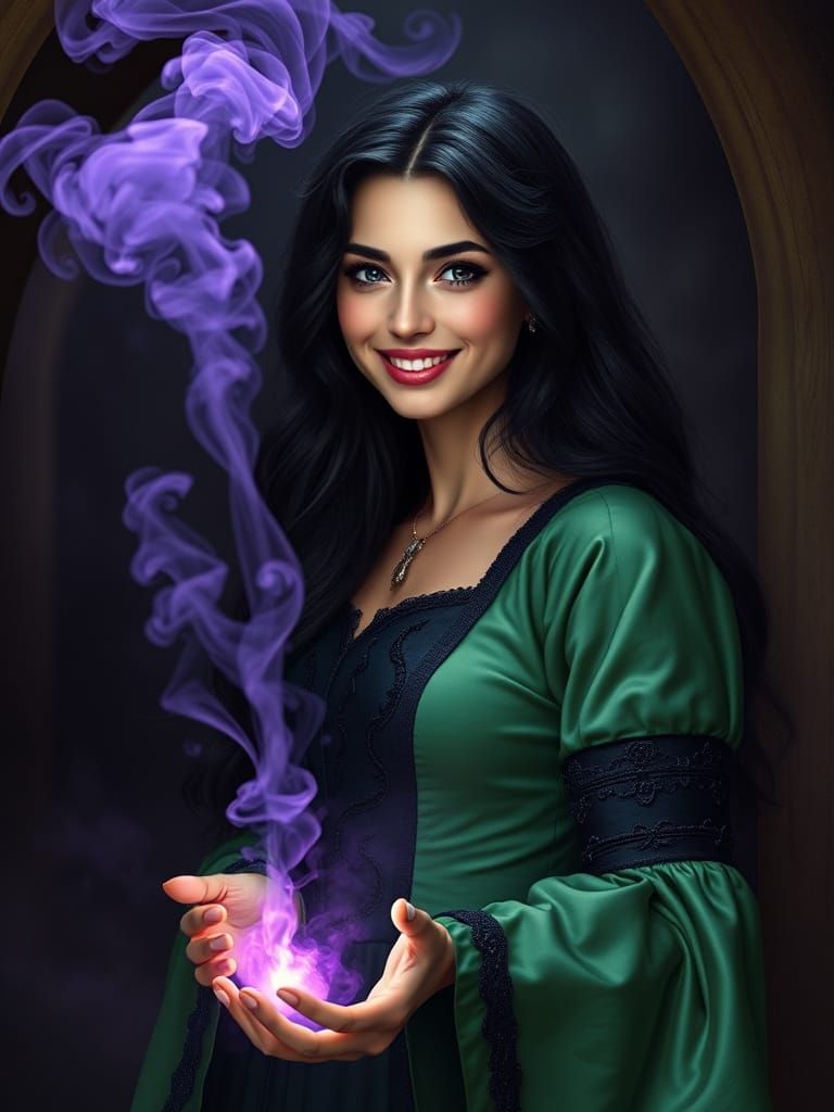 Medieval Sorceress in Ethereal Fantasy