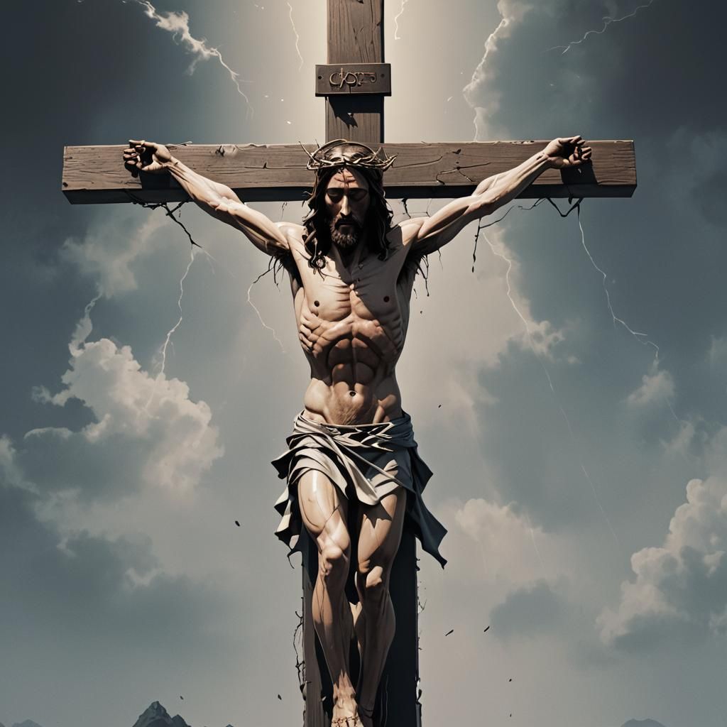 Inverted Crucifixion: Detailed 3D Anime Art