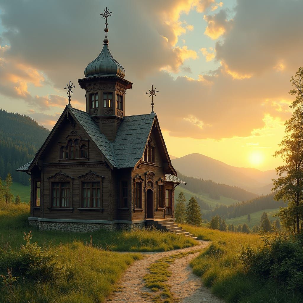 Old Orthodox Church in Krasnaya Lyaga, Russia, 1655