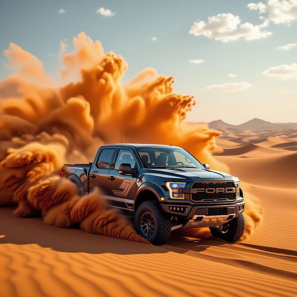 Ford F-150 Raptor Dune Run in Futuristic Style