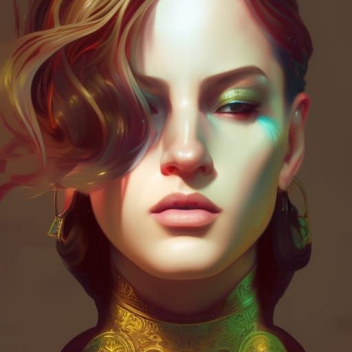 Vaporwave Magician Portrait: Hyperdetailed Fantasy Art