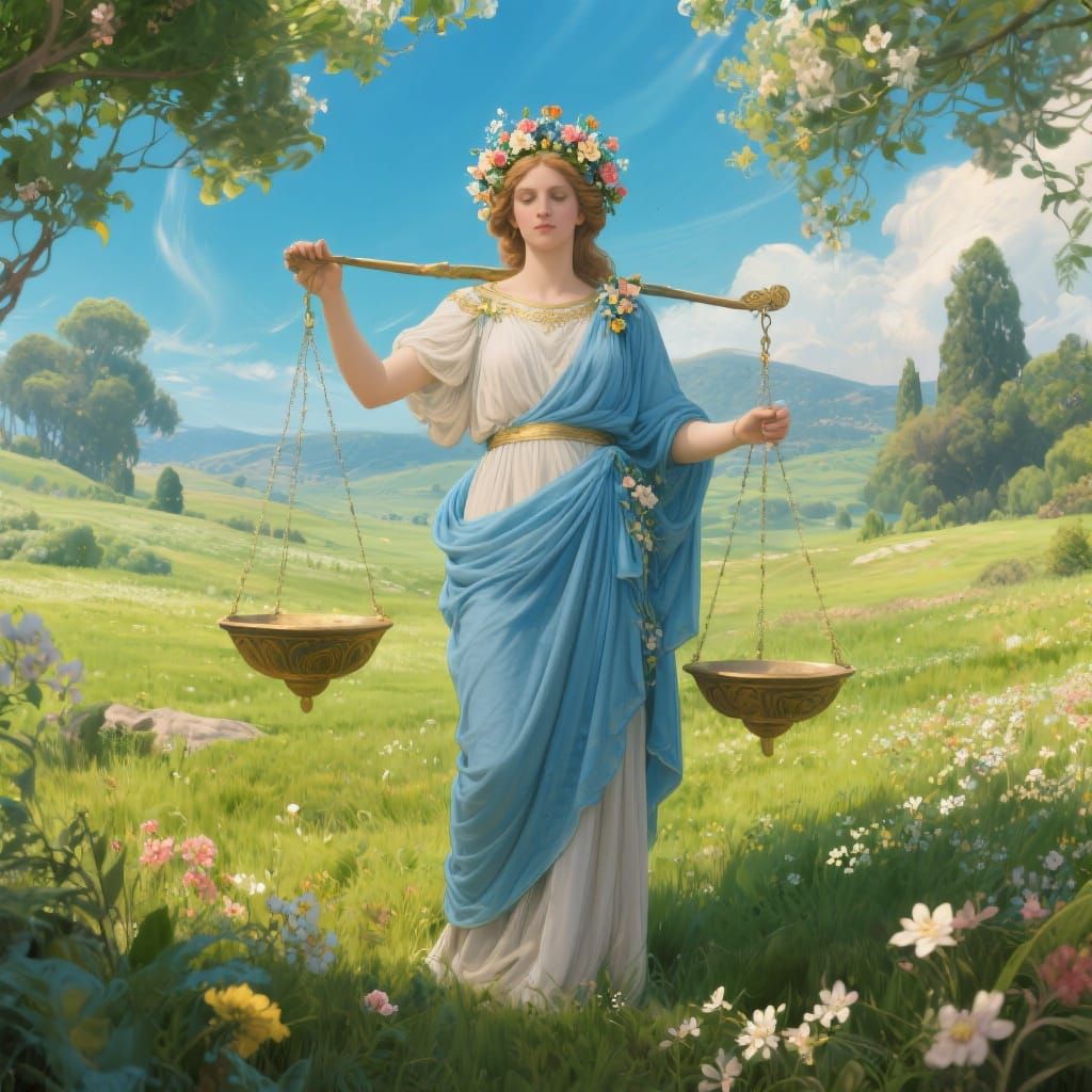 Eunomia, Greek Goddess of Spring, in Digital Painting