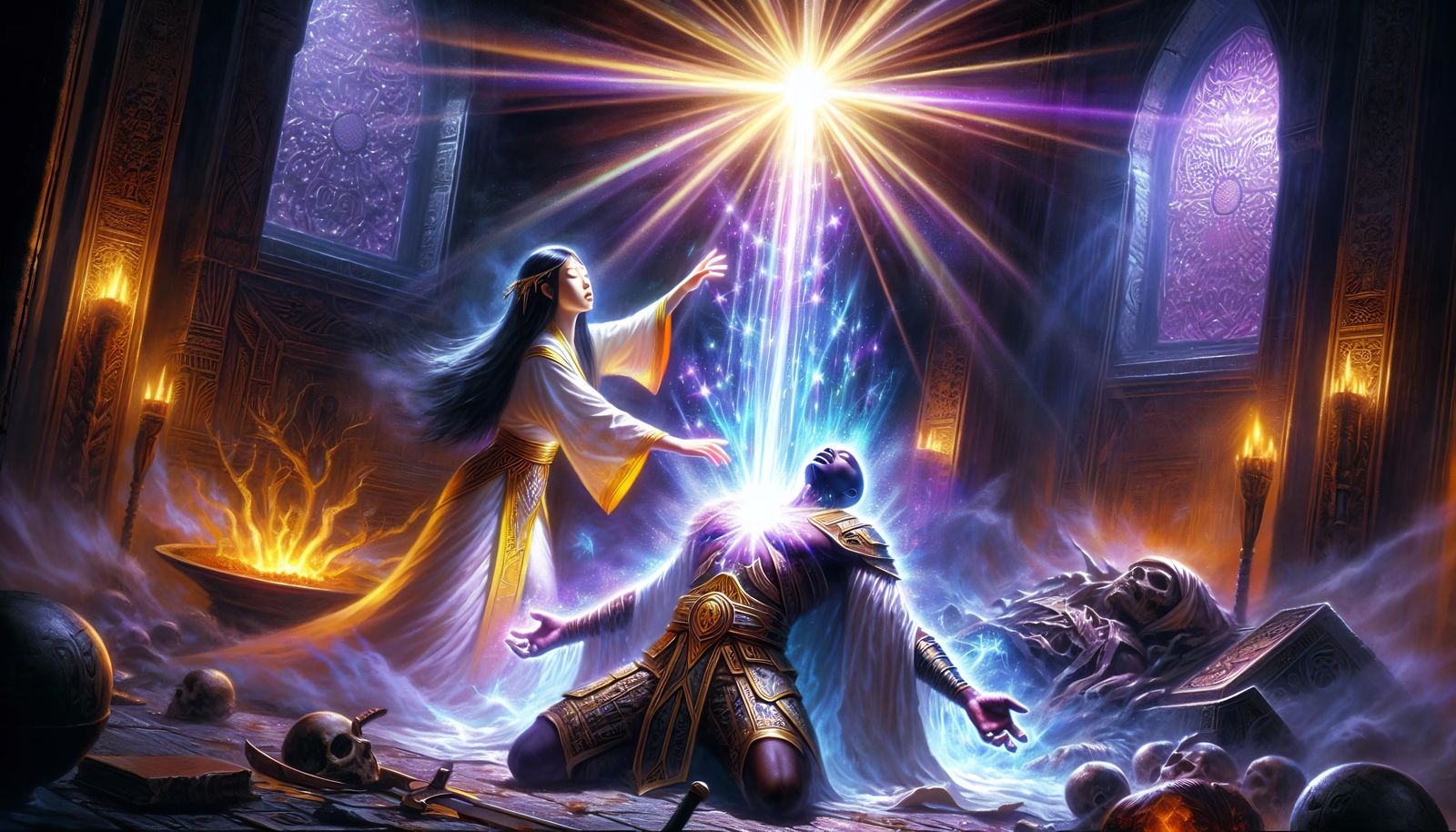 Cleric's Contingent Resurrection: Fantasy Art