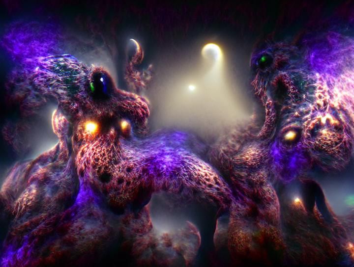 Cosmic Nightmare in Volumetric Lighting