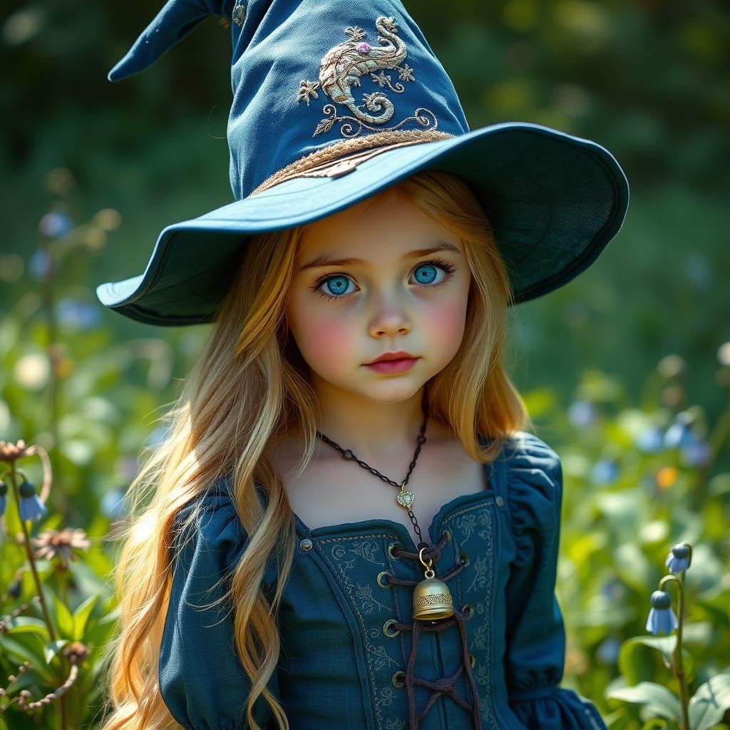 Enchanted Young Girl in a Whimsical Field