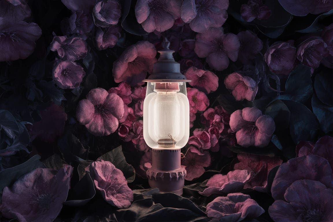 Dark Floral Semisculpture in Velvet Colorway