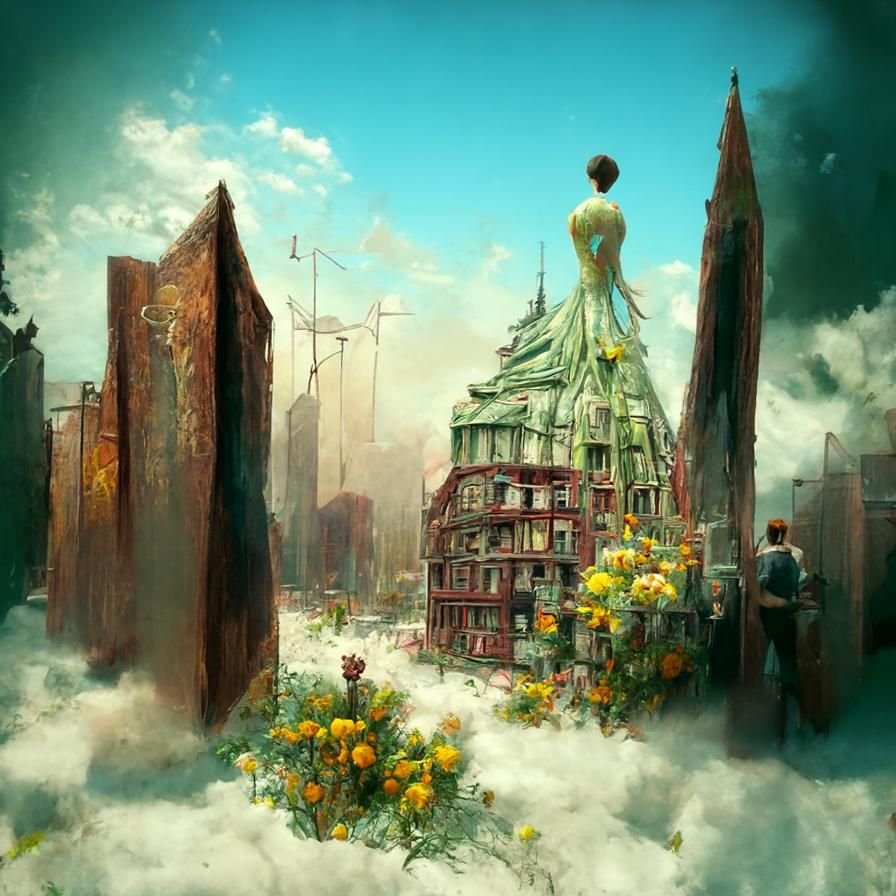 Ethereal Flower in New York City: Sci-Fi Fantasy