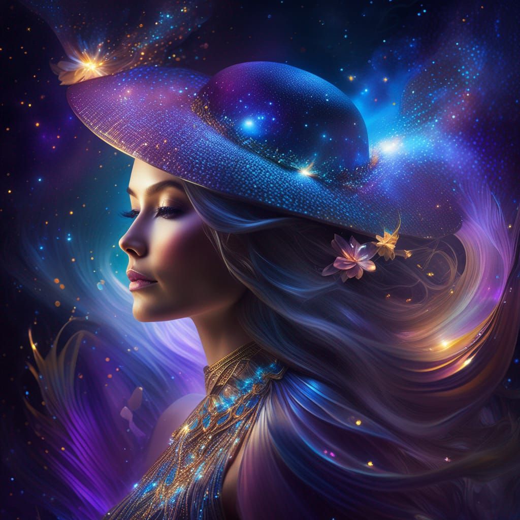 Cosmic Dancer in Astral Watercolor Photograph