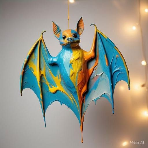 Stunning 3D Anime Bat in Vibrant Paint Style