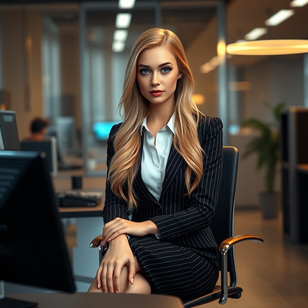 Polished Professional Woman in Modern Office Setting