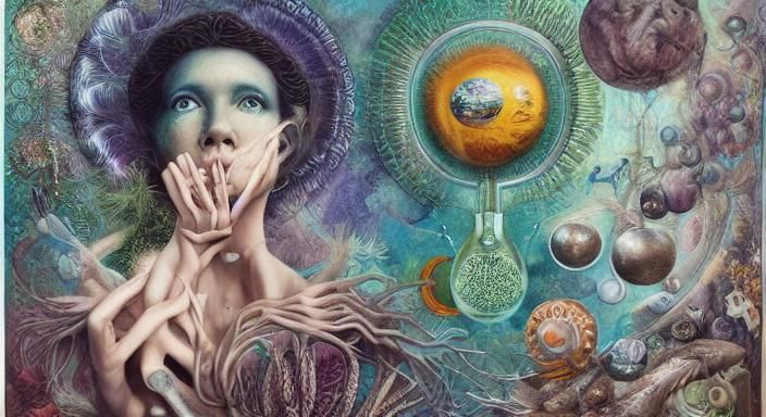 Weightless Spirit: A Mixed Media Surreal Dream