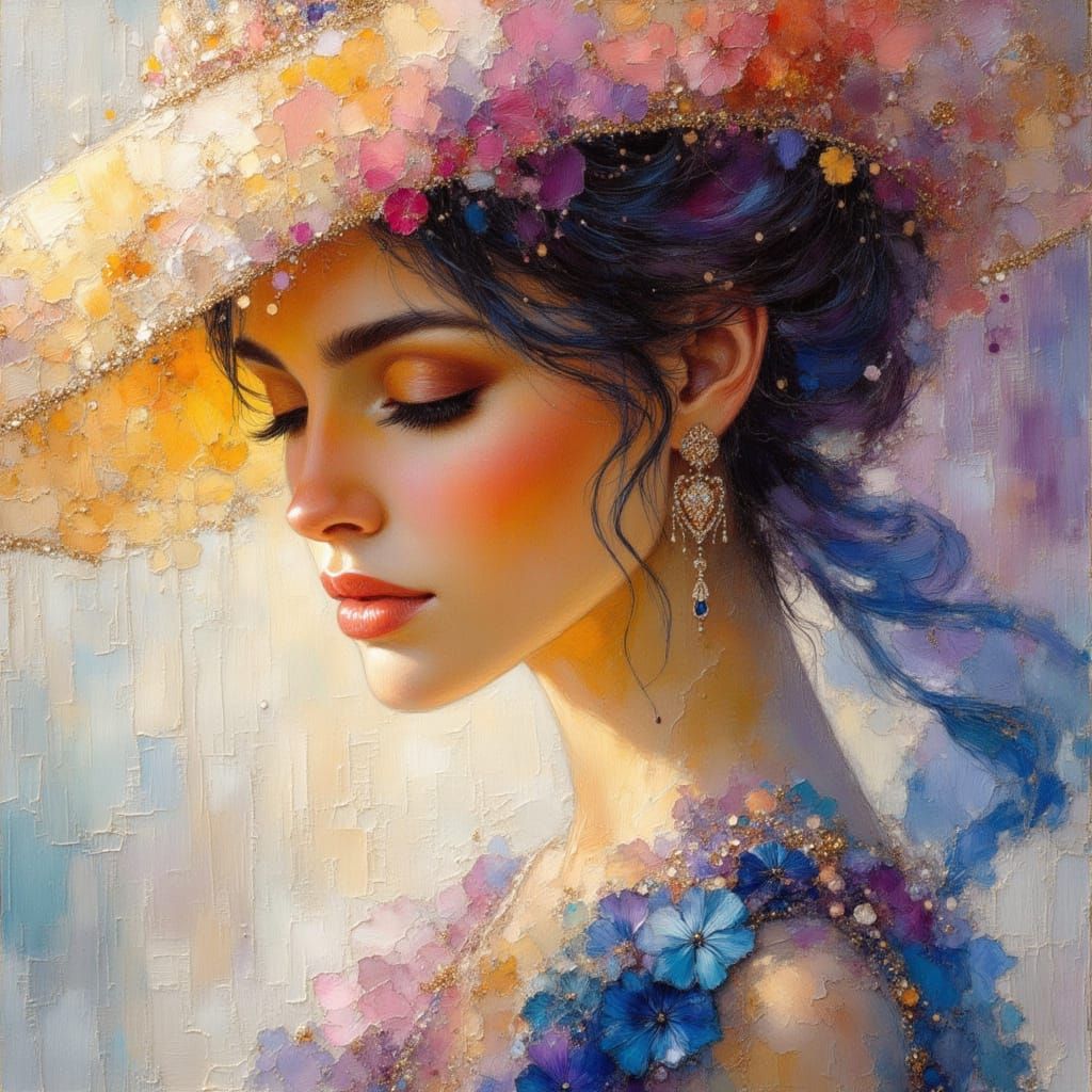 Elegant Princess Portrait in Oil with Dry Brush