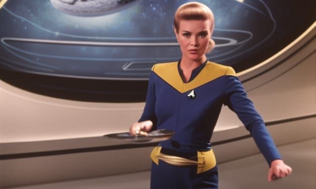 Lucy Robson in Star Trek Uniform