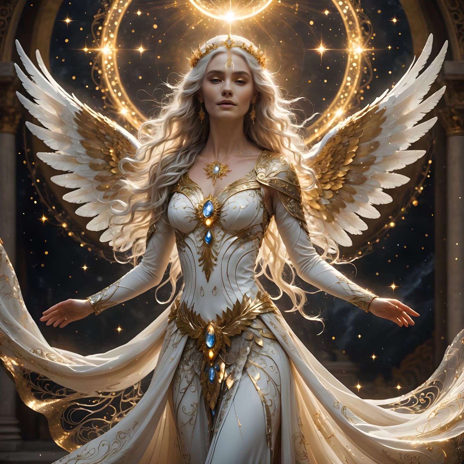 Celestial Goddess Radiates Ethereal Beauty in Divine Aesthet...