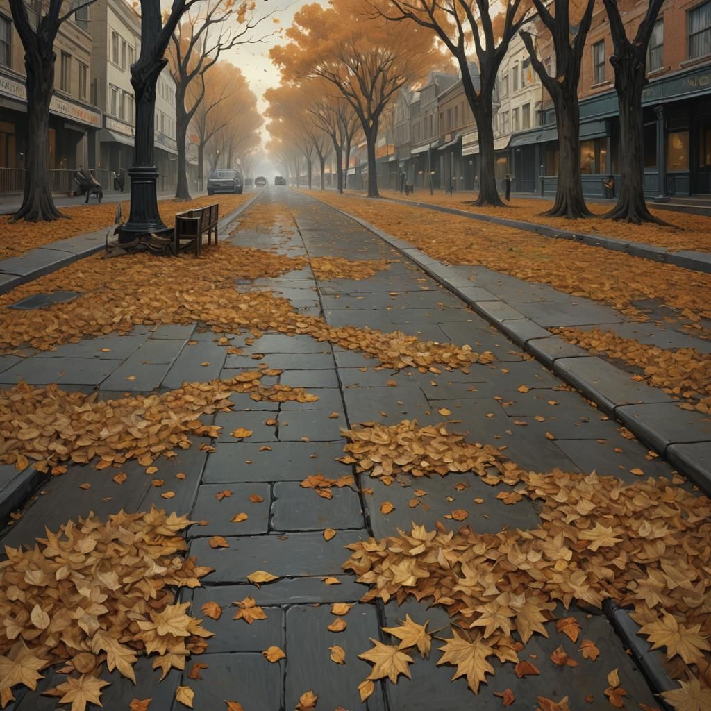 Eerie Autumn Cityscape in Doré Style