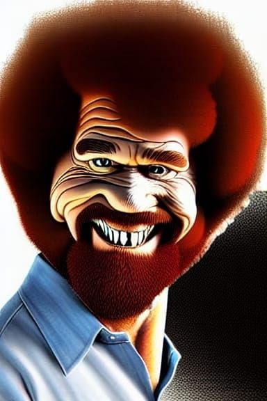 Ominous Bob Ross Twin Monster Concept Art