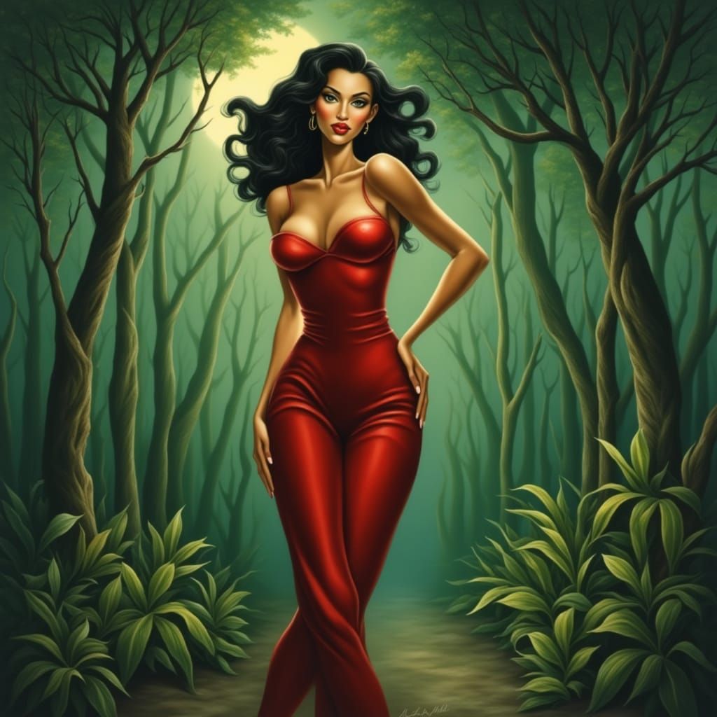 Mystique: Pin-Up in Art Nouveau Style