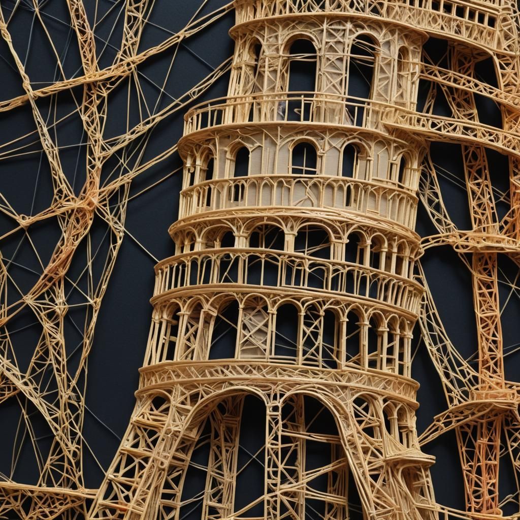 String Art: Leaning Tower and Golden Gate Bridge