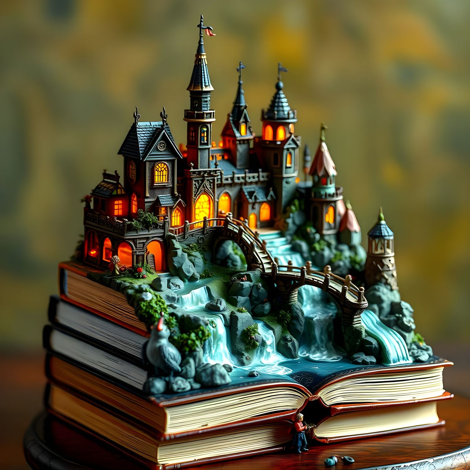 Enchanted Miniature Kingdom Diorama as Surreal Digital Art