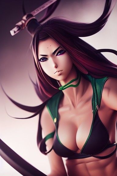 Hyperrealistic Anime Akali Portrait