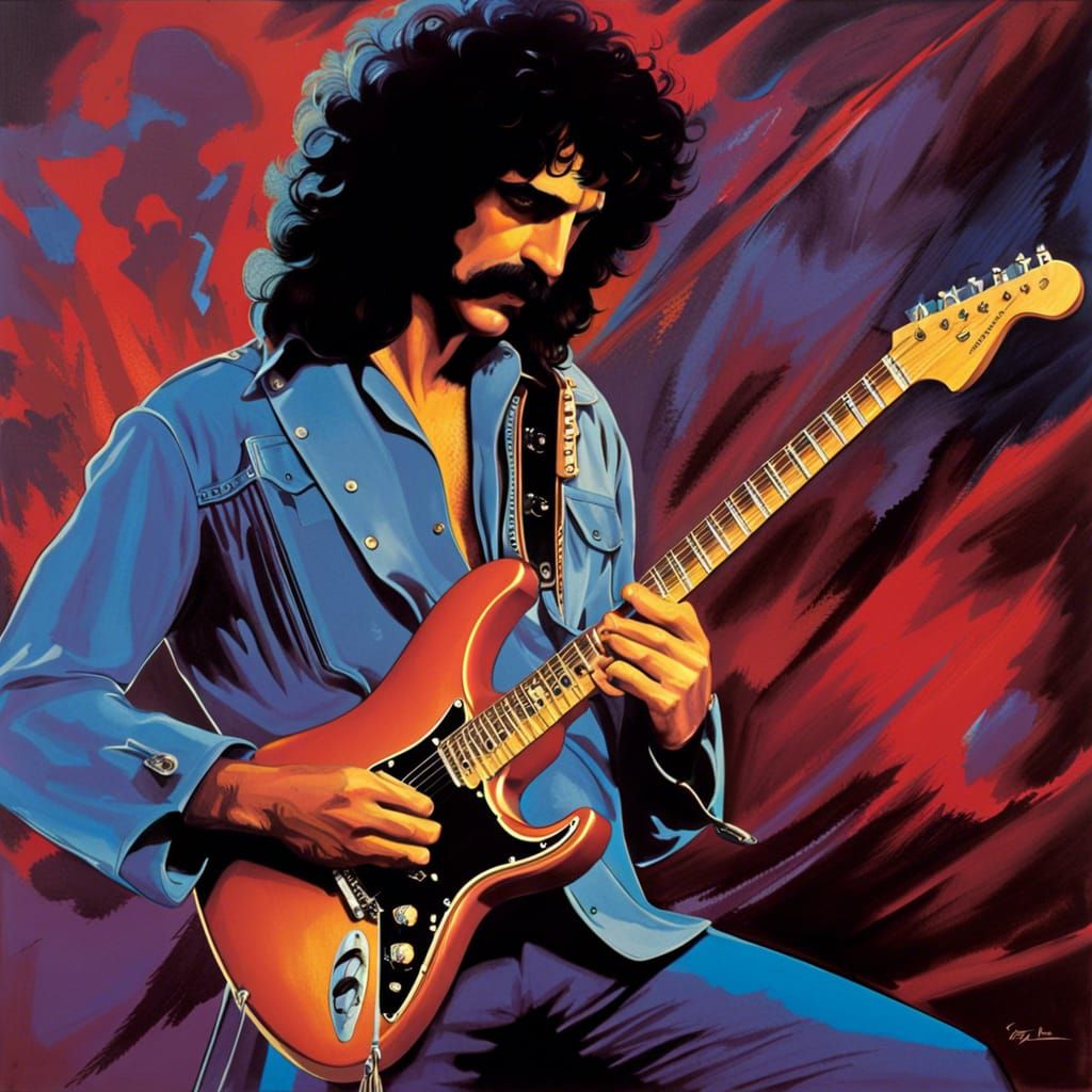 Cubist Frank Zappa Playing Stratocaster
