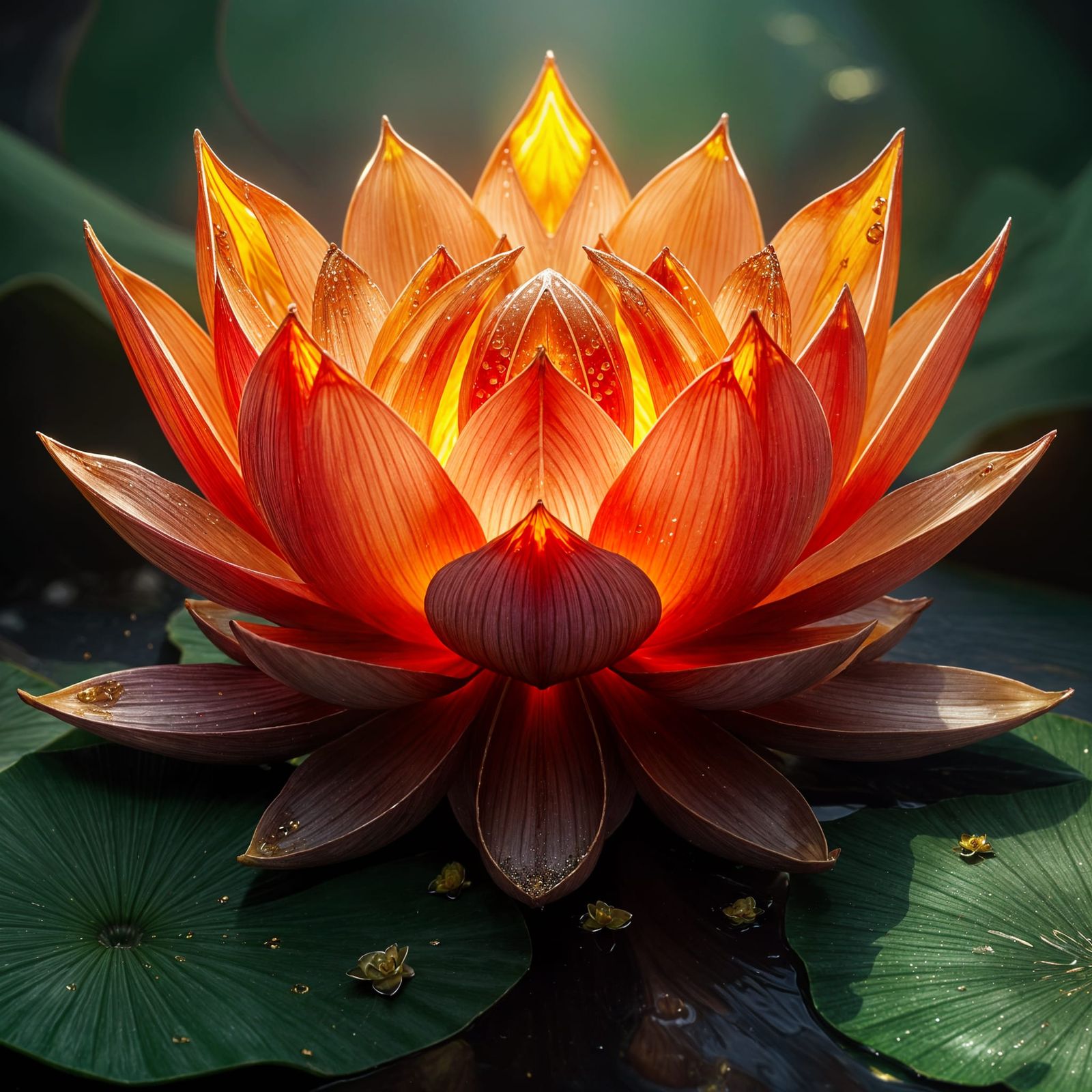 Amber Gem Lotus: Detailed Fantasy Concept Art